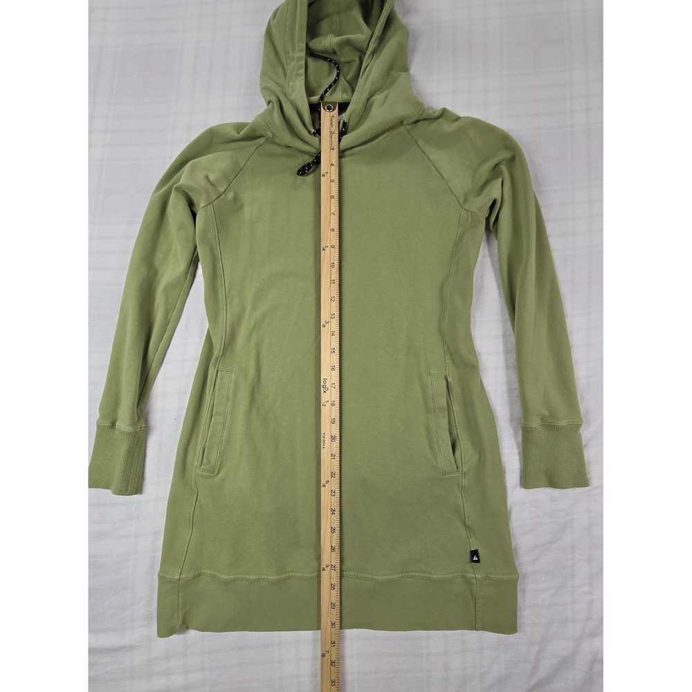 American Giant Womens Hoodie Dress Funnel Neck Pullover Sweatshirt Olive Green S - Picture 3 of 10